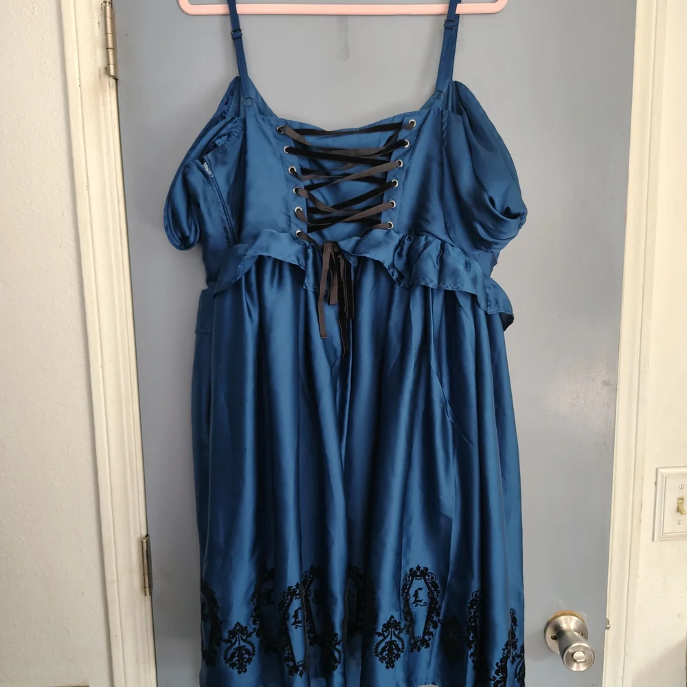 Hot Topic Deep Blue Satin Dress - Picture 5 of 6